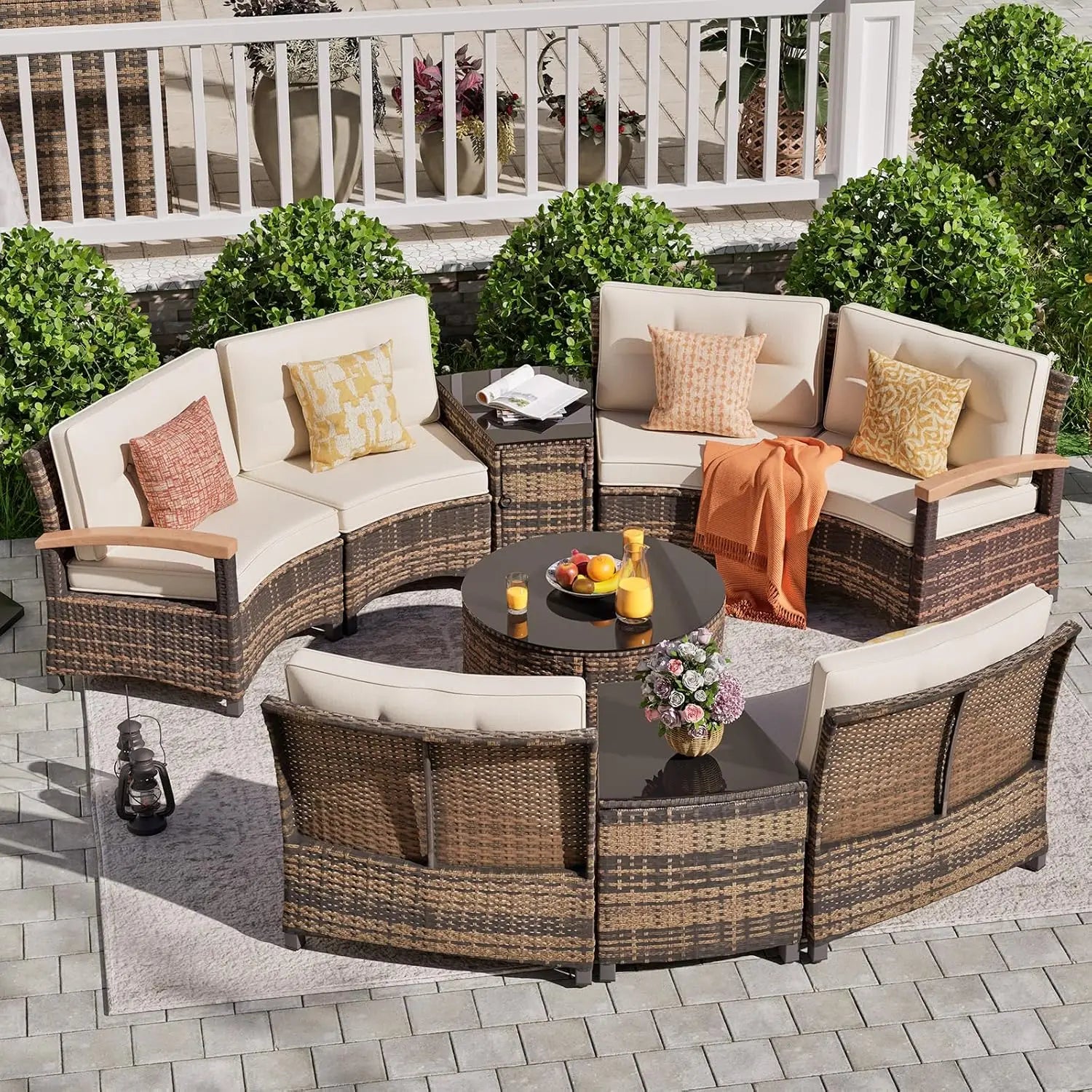 Half-Moon Outdoor Sectional Set