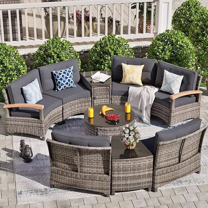Half-Moon Outdoor Sectional Set