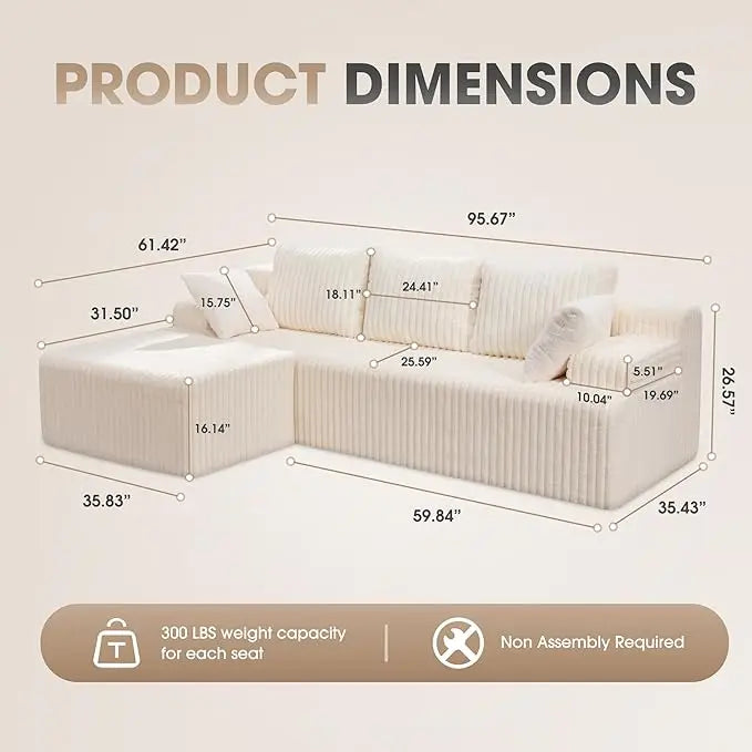 Modular L-Shaped Sectional Sofa