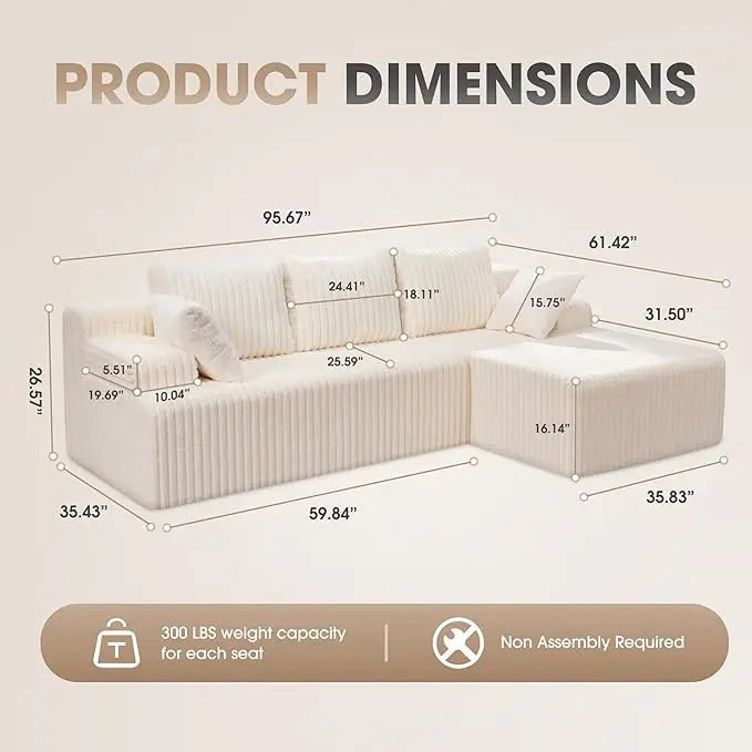 Modular L-Shaped Sectional Sofa