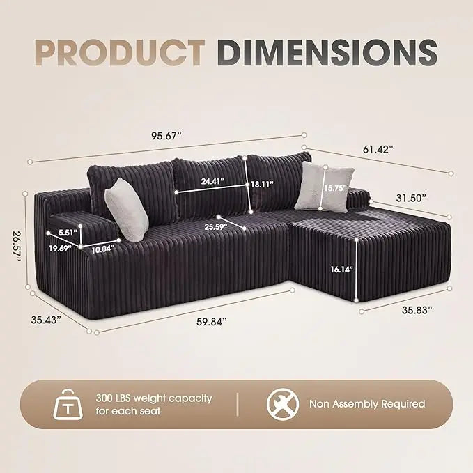 Modular L-Shaped Sectional Sofa