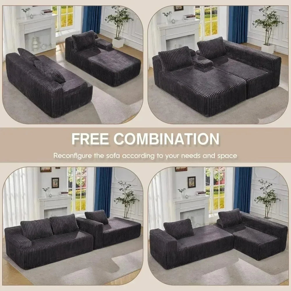 Modular L-Shaped Sectional Sofa