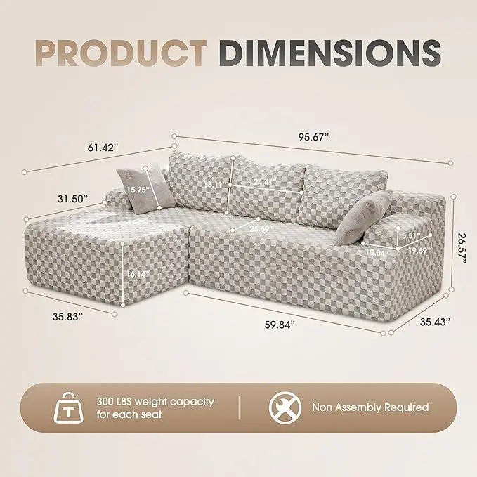 Modular L-Shaped Sectional Sofa