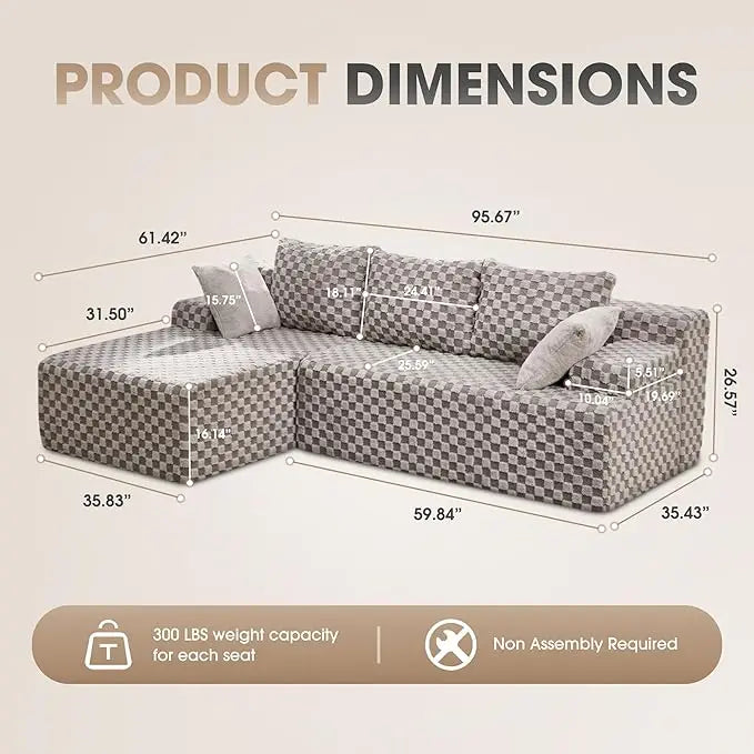 Modular L-Shaped Sectional Sofa
