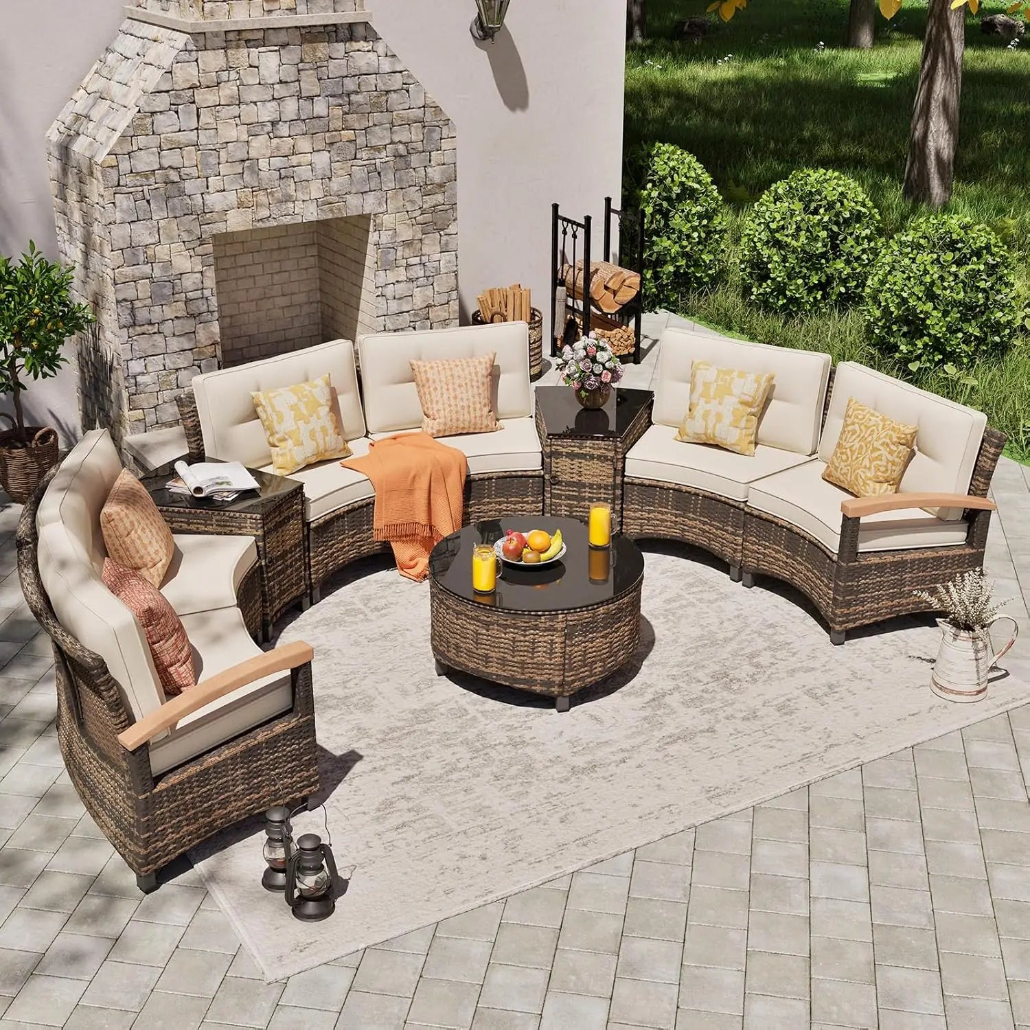 Half-Moon Outdoor Sectional Set