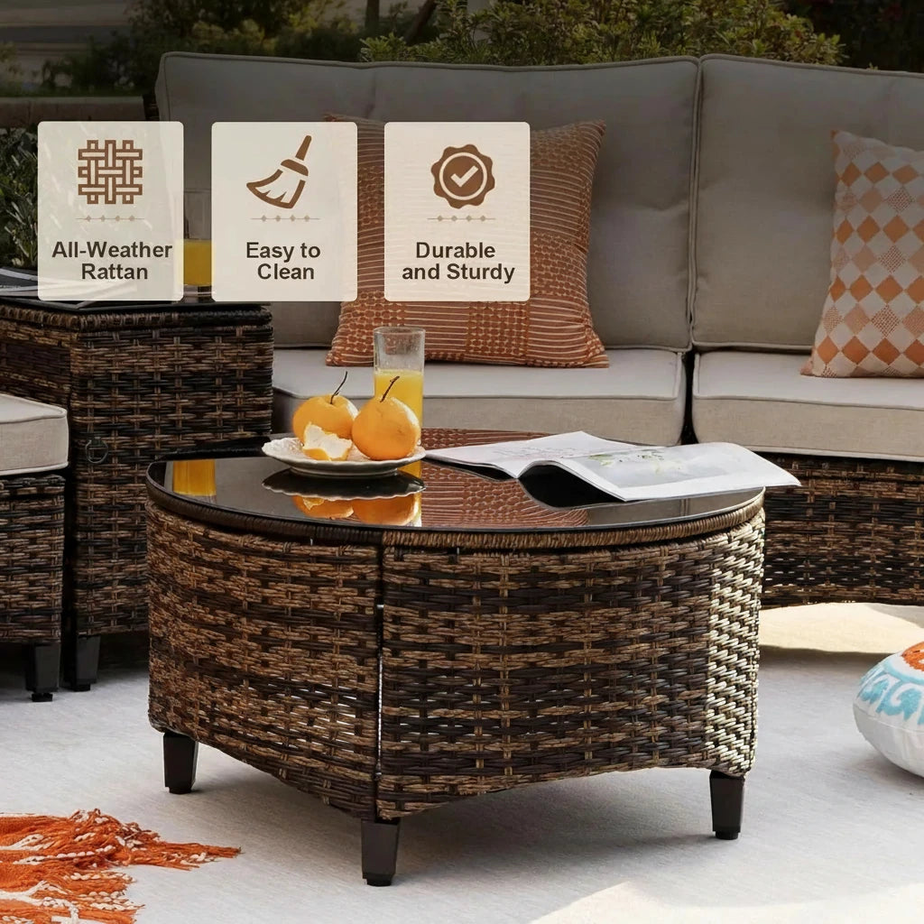 Half-Moon Outdoor Sectional Set