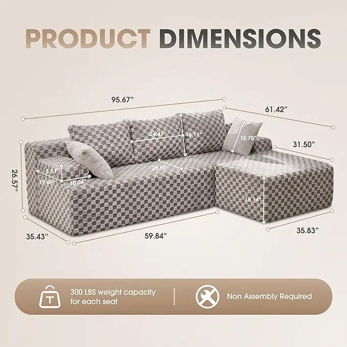 Modular L-Shaped Sectional Sofa